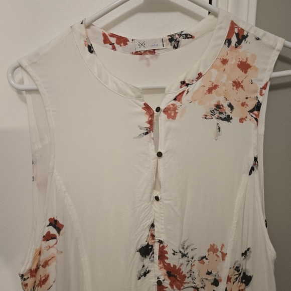 Gentle Fawn Gardenia Print Midi Dress Size Large White With Red,Pink & Green - Picture 5 of 10